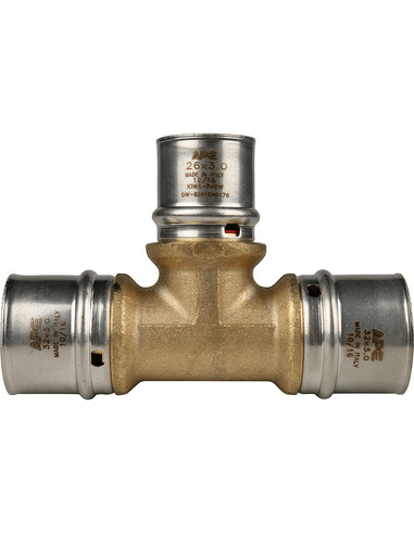 Тройник переходной STOUT 32x26x32 для металлопластиковых труб пресс