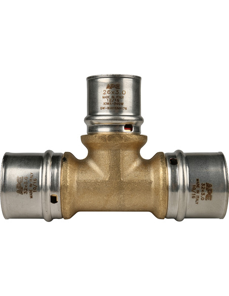 Тройник переходной STOUT 32x26x32 для металлопластиковых труб пресс