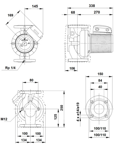 Насос циркуляционный Grundfos UPS 40-180 F