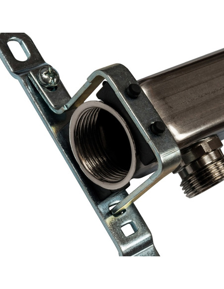 Коллектор STOUT из нержавеющей стали для радиаторной разводки 7 вых. с воздухоотводчиком