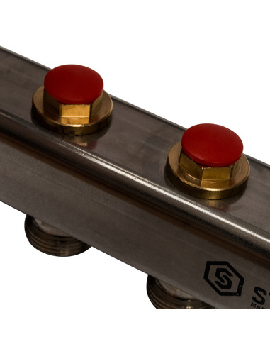 Коллектор STOUT из нержавеющей стали в сборе без расходомеров 4 вых.