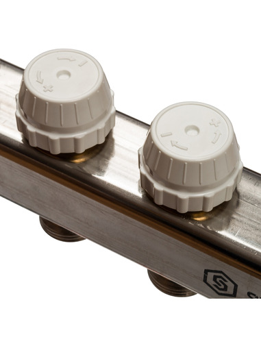 Коллектор STOUT из нержавеющей стали в сборе без расходомеров 4 вых.