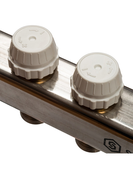 Коллектор STOUT из нержавеющей стали в сборе без расходомеров 4 вых.