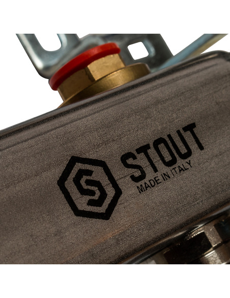 Коллектор STOUT из нержавеющей стали в сборе без расходомеров 4 вых.