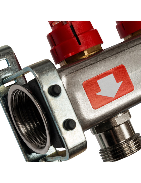 Коллектор STOUT из нержавеющей стали с расходомерами 8 вых.