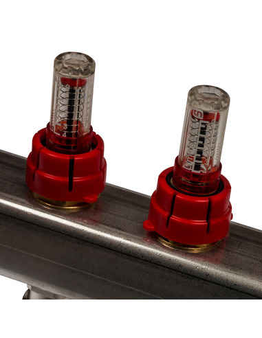 Коллектор STOUT из нержавеющей стали с расходомерами 8 вых.