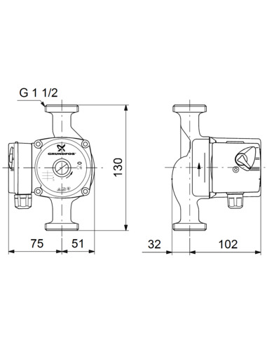 Насос циркуляционный Grundfos UPS 25-60 130