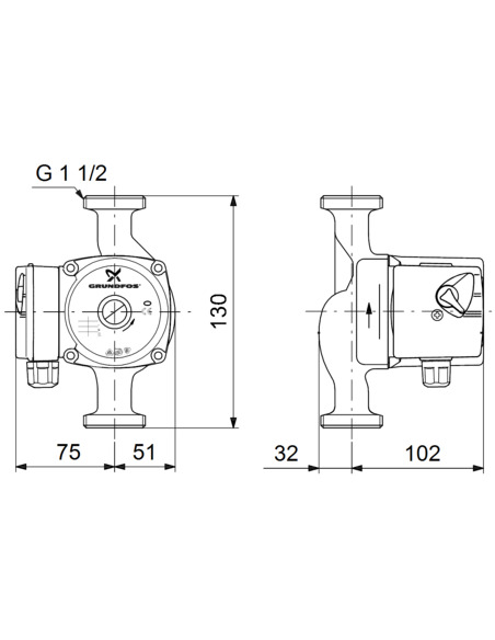 Насос циркуляционный Grundfos UPS 25-60 130