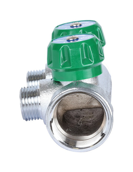 Коллектор регулирующий STOUT 1", 2 вых. 1/2" плоское уплотнение