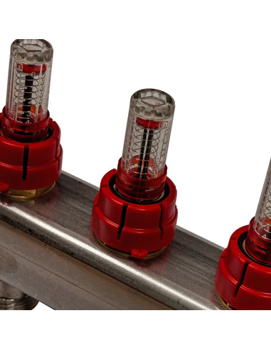 Коллектор STOUT из нержавеющей стали в сборе с расходомерами 7 вых.