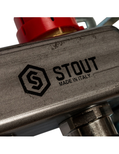 Коллектор STOUT из нержавеющей стали в сборе с расходомерами 7 вых.