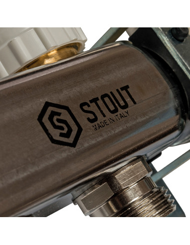 Коллектор STOUT из нержавеющей стали в сборе с расходомерами 11 вых.