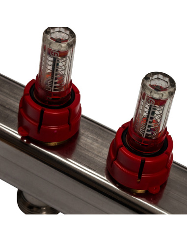 Коллектор STOUT из нержавеющей стали в сборе с расходомерами 11 вых.