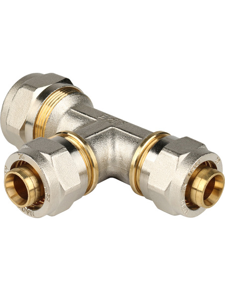 Тройник переходной STOUT 26x20x20 для металлопластиковых труб обжим