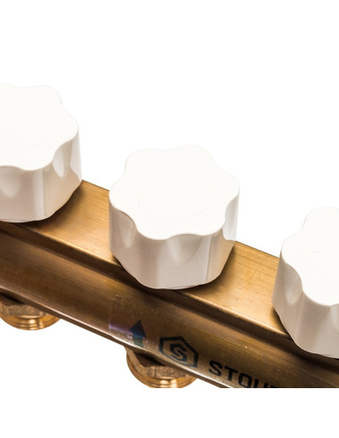 Коллектор STOUT из латуни в сборе без расходомеров 10 вых.