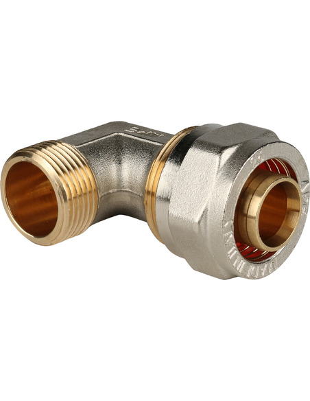 Угольник STOUT 26x3/4" НР для металлопластиковых труб обжим