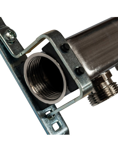 Коллектор STOUT из нержавеющей стали для радиаторной разводки 8 вых. с воздухоотводчиком