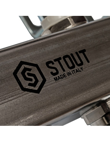 Коллектор STOUT из нержавеющей стали для радиаторной разводки 8 вых. с воздухоотводчиком
