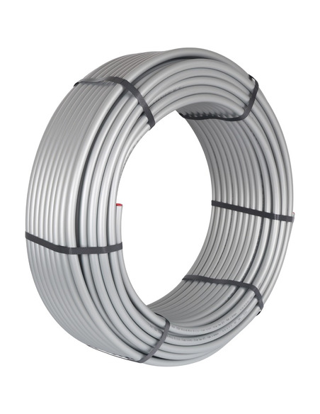 Труба из сшитого полиэтилена STOUT 20x2,9 PE-Xc/Al/PE-Xc стабильная серая (бухта 100 м)