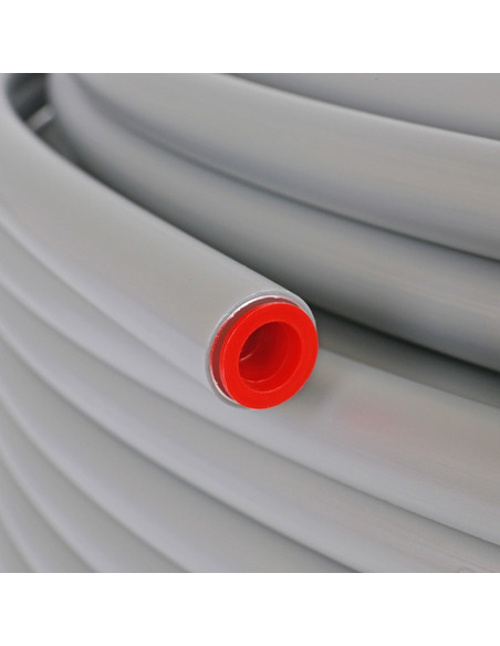 Труба из сшитого полиэтилена STOUT 20x2,9 PE-Xc/Al/PE-Xc стабильная серая (бухта 100 м)