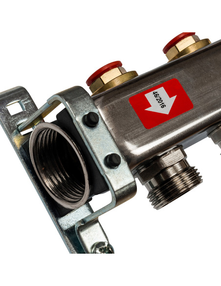 Коллектор STOUT из нержавеющей стали без расходомеров 4 вых.