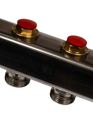 Коллектор STOUT из нержавеющей стали без расходомеров 4 вых.