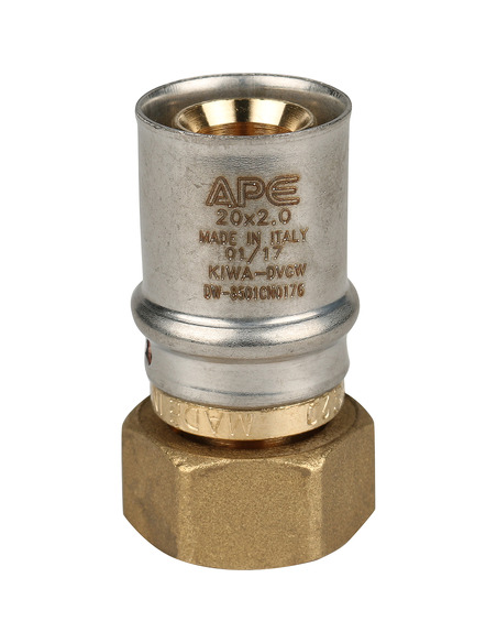 Переходник STOUT 20x1/2" ВР с накидной гайкой для металлопластиковых труб пресс