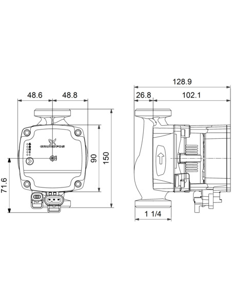 Насос циркуляционный Grundfos ALPHA1 L 20-40 N 150