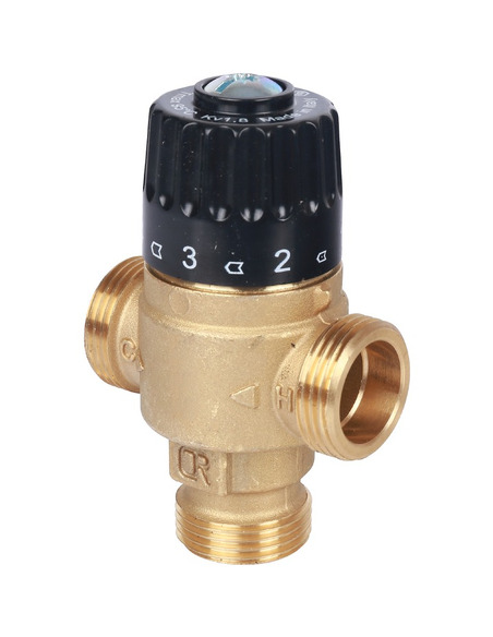 Термостатический смесительный клапан STOUT 30-65°C, 3/4" НР, Kvs 1,8