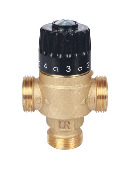 Термостатический смесительный клапан STOUT 30-65°C, 3/4" НР, Kvs 1,8