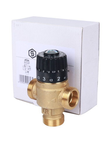 Термостатический смесительный клапан STOUT 30-65°C, 3/4" НР, Kvs 1,8