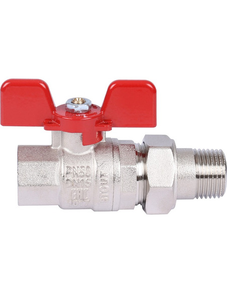 Кран шаровой STOUT полнопроходной 1/2" со сгоном (EPDM) (бабочка)