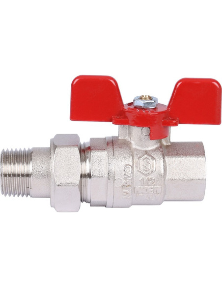 Кран шаровой STOUT полнопроходной 1/2" со сгоном (EPDM) (бабочка)