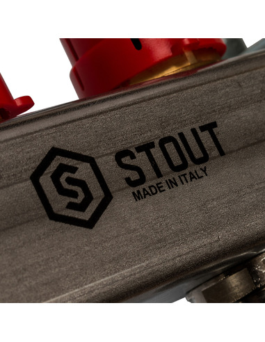 Коллектор STOUT из нержавеющей стали в сборе с расходомерами 9 вых.