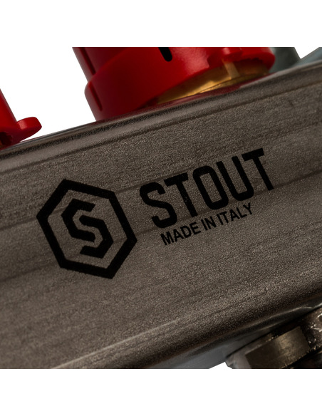 Коллектор STOUT из нержавеющей стали в сборе с расходомерами 9 вых.