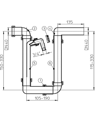Сифон для кондиционера HL136.2