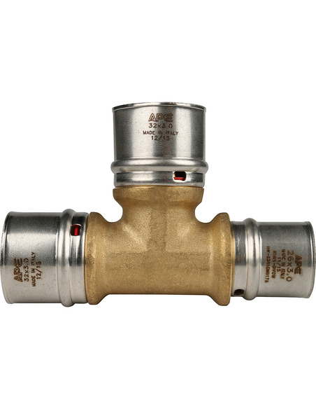 Тройник переходной STOUT 32x32x26 для металлопластиковых труб пресс