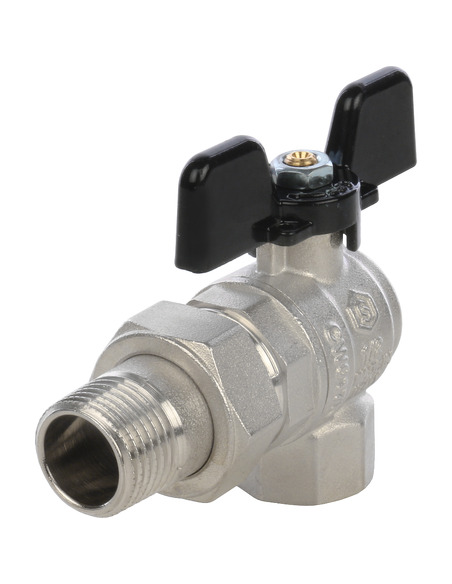 Кран шаровой STOUT полнопроходной 1/2" угловой со сгоном (бабочка)