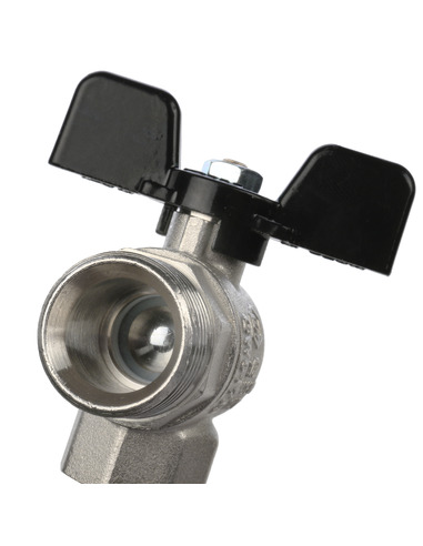 Кран шаровой STOUT полнопроходной 1/2" угловой со сгоном (бабочка)