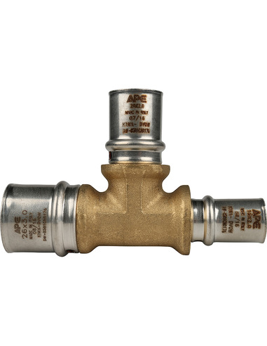 Тройник переходной STOUT 26x20x16 для металлопластиковых труб пресс