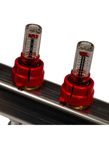 Коллектор STOUT из нержавеющей стали в сборе с расходомерами 8 вых.