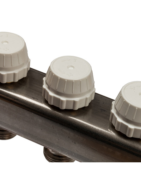 Коллектор STOUT из нержавеющей стали в сборе с расходомерами 8 вых.