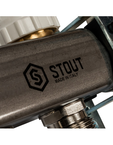 Коллектор STOUT из нержавеющей стали в сборе с расходомерами 8 вых.