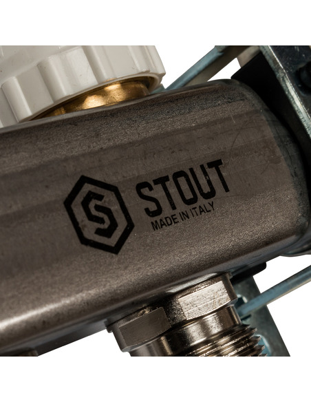 Коллектор STOUT из нержавеющей стали в сборе с расходомерами 8 вых.