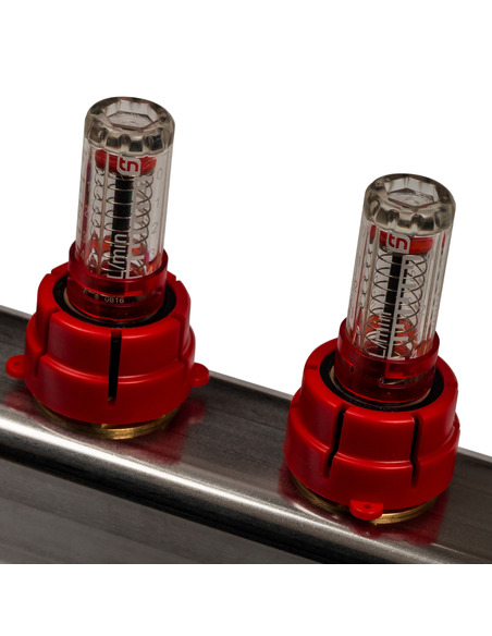 Коллектор STOUT из нержавеющей стали с расходомерами 9 вых.