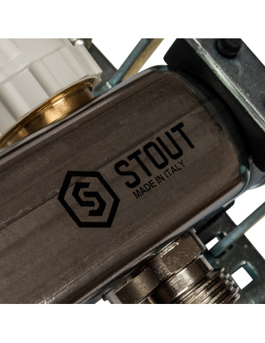 Коллектор STOUT из нержавеющей стали с расходомерами 9 вых.