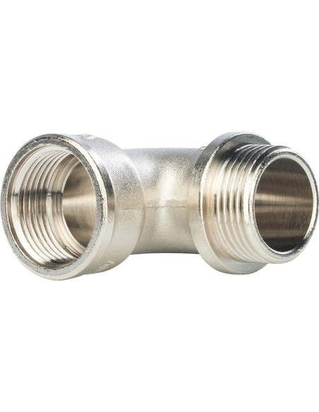 Угольник с упором никелированный STOUT 1" ВР-НР