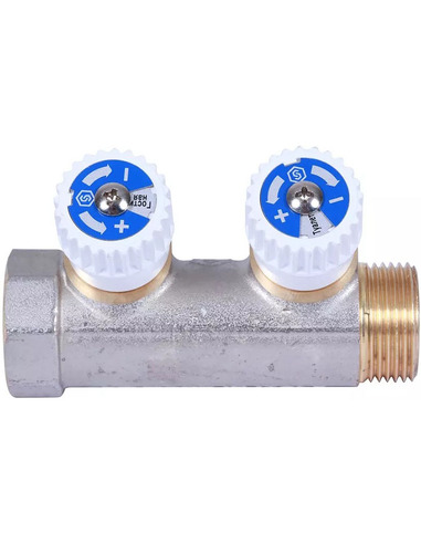 Коллектор распределительный STOUT 1", 2 вых. 1/2" плоское уплотнение