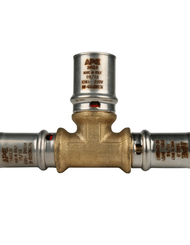 Тройник переходной STOUT 16x20x16 для металлопластиковых труб пресс