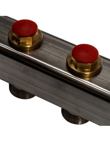 Коллектор STOUT из нержавеющей стали без расходомеров 11 вых. с воздухоотводчиком и сливом